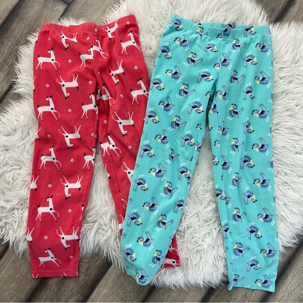 Kids Pajamas Bottoms Deer and Birds Size Small